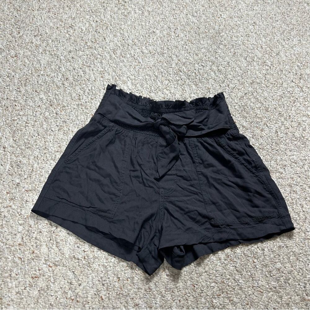 Abercrombie & Fitch Black High-Waist Tie Shorts